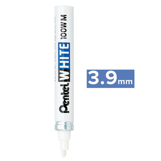Pentel Permanent Marker, White, Fine Point, 1-Pack (100W-F/S/M) 3.9mm