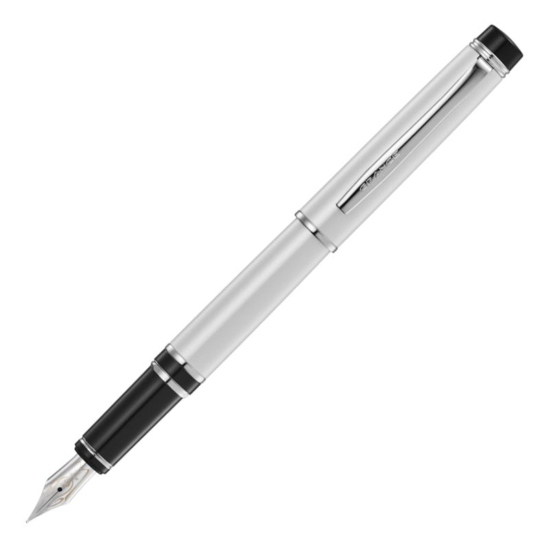 PILOT Grance Fountain Pen,Silver Alloy Fine Nib White