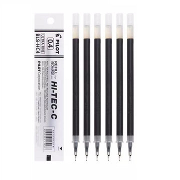 Pilot Hi-Tec-C Gel Pen Refill - 0.4mm - Black/Red/Blue - BLS-HC4 Black 6 Pack