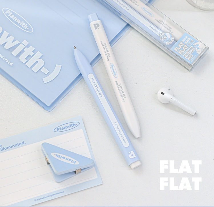 Planwith FlatFlat Clicker Gel Pen 0.5mm Black Ink - 4-Pack