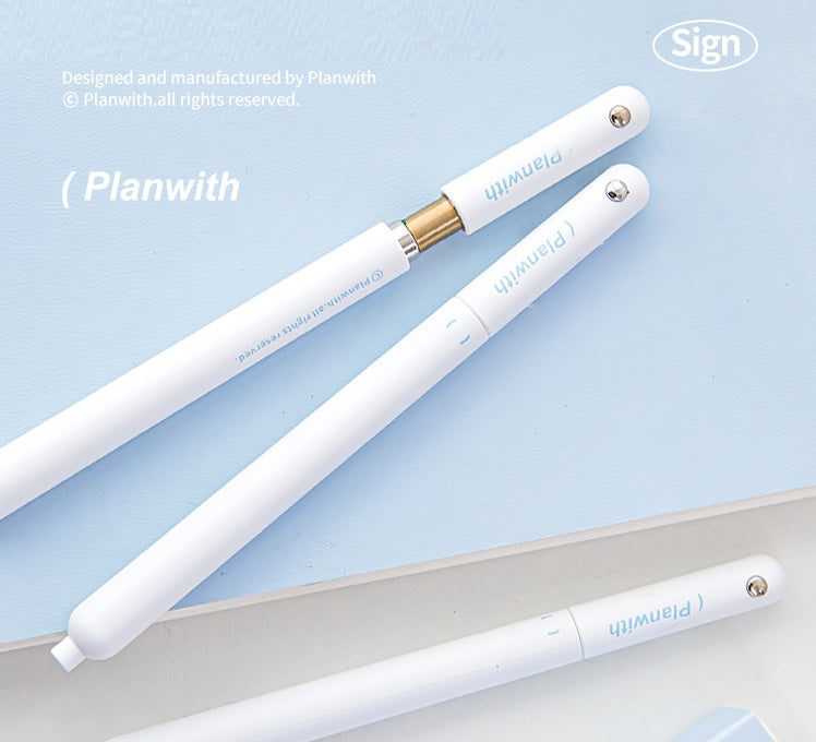 Planwith Rotating Gel Pen Shockproof,0.5mm Black Ink - 2-Pack