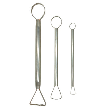 Pottery Trimming Loop Tool Set of 3 – Stainless Steel for Clay Sculpting & Wheel Throwing