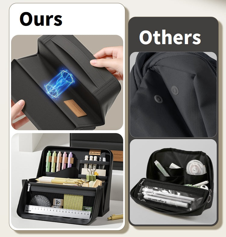 Quilimen Magnetic Stand-Up Pencil Case Stationery Organizer