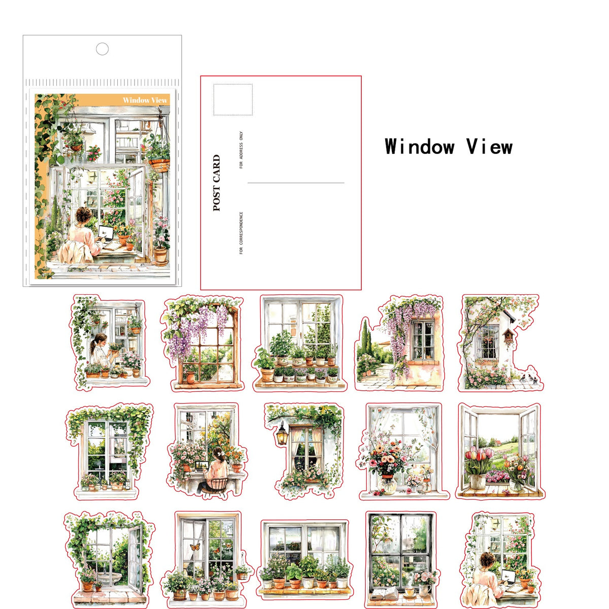 180PCS Retro Townscape PET Sticker Set