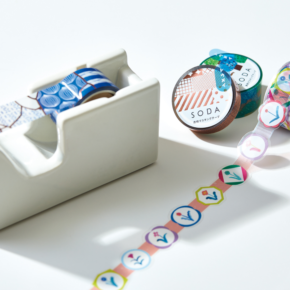 KING JIM SODA Transparent Masking Tape Stickers