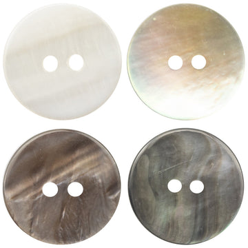Natural Shirt Pearl Shell Flat Buttons 2 Hole 10pcs