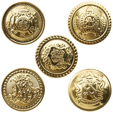 Golden Metal Shank Buttons for JK Uniforms 40pcs