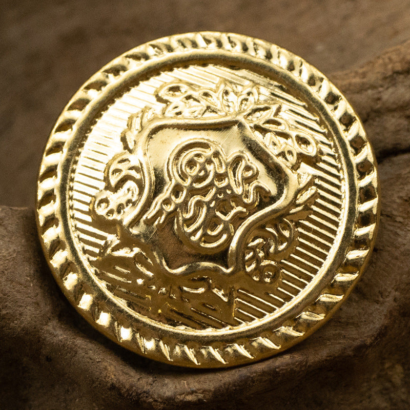 Golden Metal Shank Buttons for JK Uniforms 40pcs Wheat