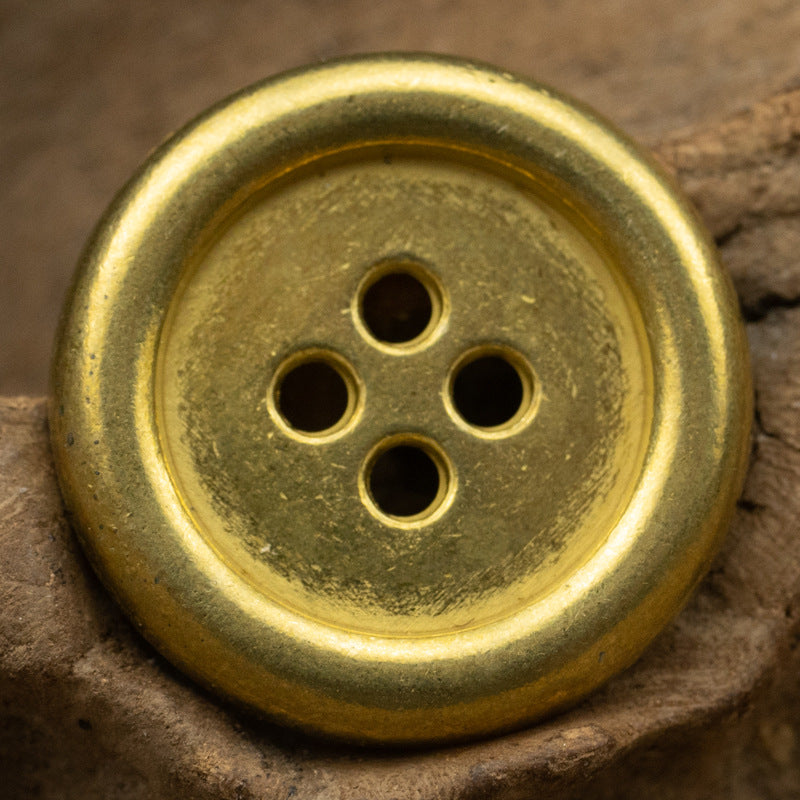 Japanese Round Retro Metal Buttons,4 Hole,10pcs Gold