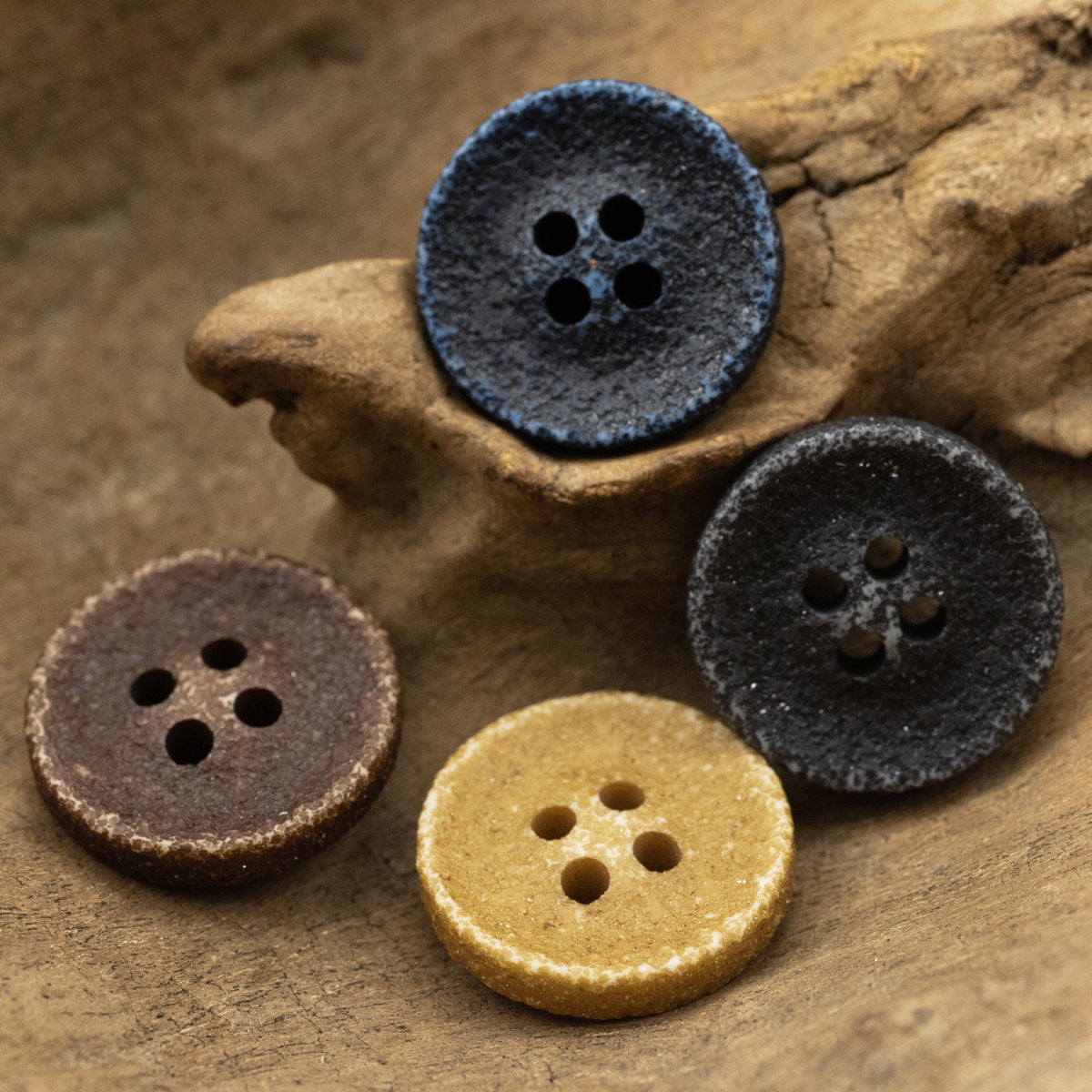 Distressed Textured Resin Buttons 50pcs