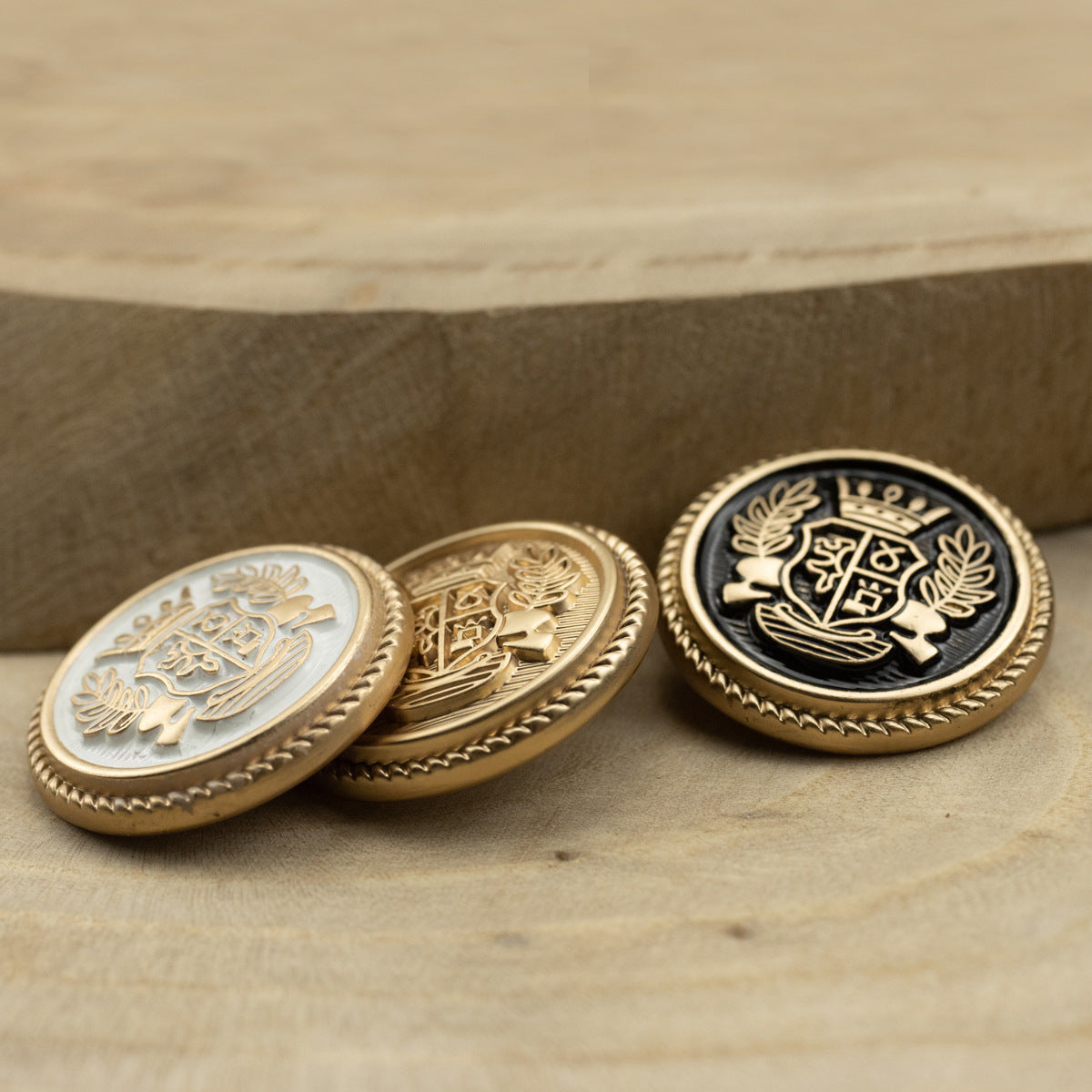 British Wheat Crown Metal Shank Buttons for Suits 10pcs