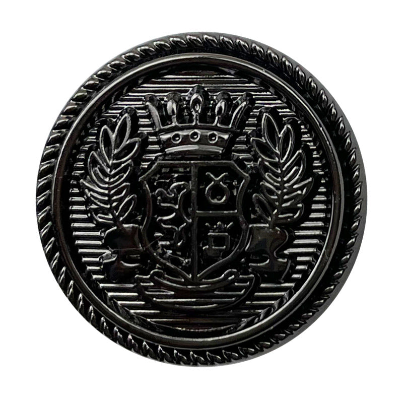 British Wheat Crown Metal Shank Buttons for Suits 10pcs Black