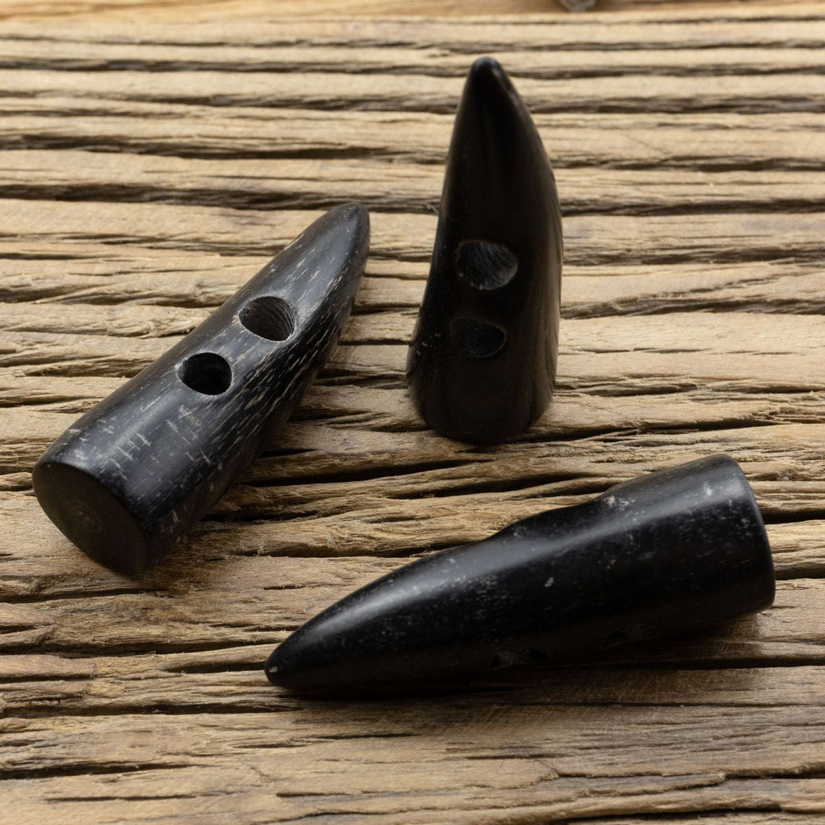 Black Natural Real Horn Toggle Buttons,5pcs