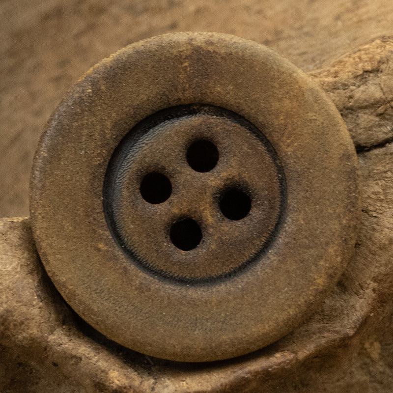 Antiqued Burnt Yellowish Real Horn Buttons 10 Pack Flat