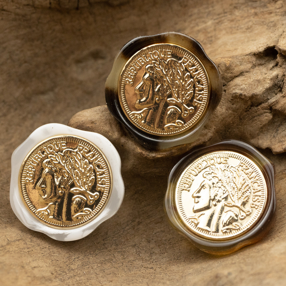 Irregular Metal Beauty Portrait Resin Shank Buttons,10pcs