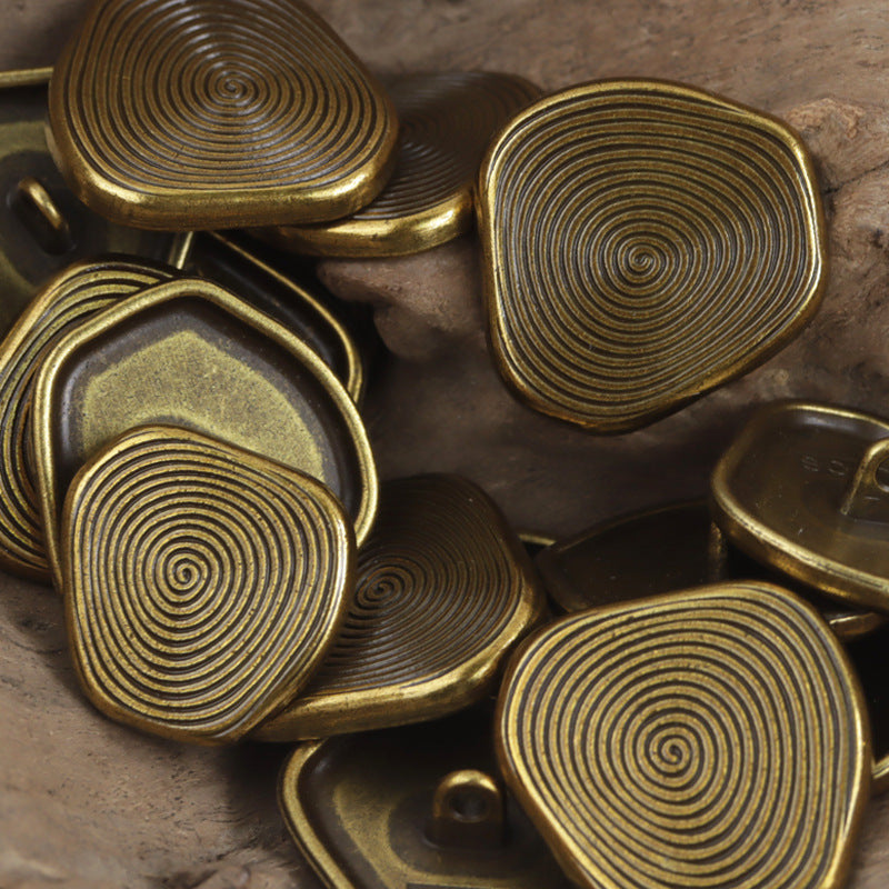 Irregular Vintage Shank Metal Buttons 10 Pack Bronze