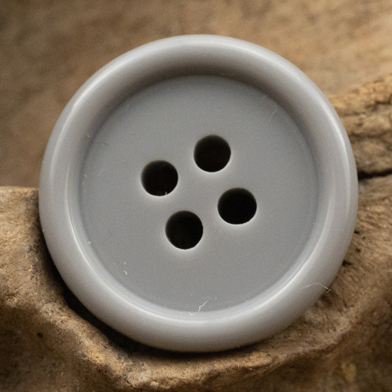 Solid Color Suit Uniform Resin Buttons 100 Pack Light Gray
