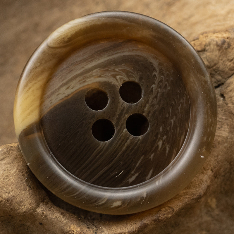 Gray Round Resin Buttons for Autumn-Winter Woolen Coats,20PCS Coffee