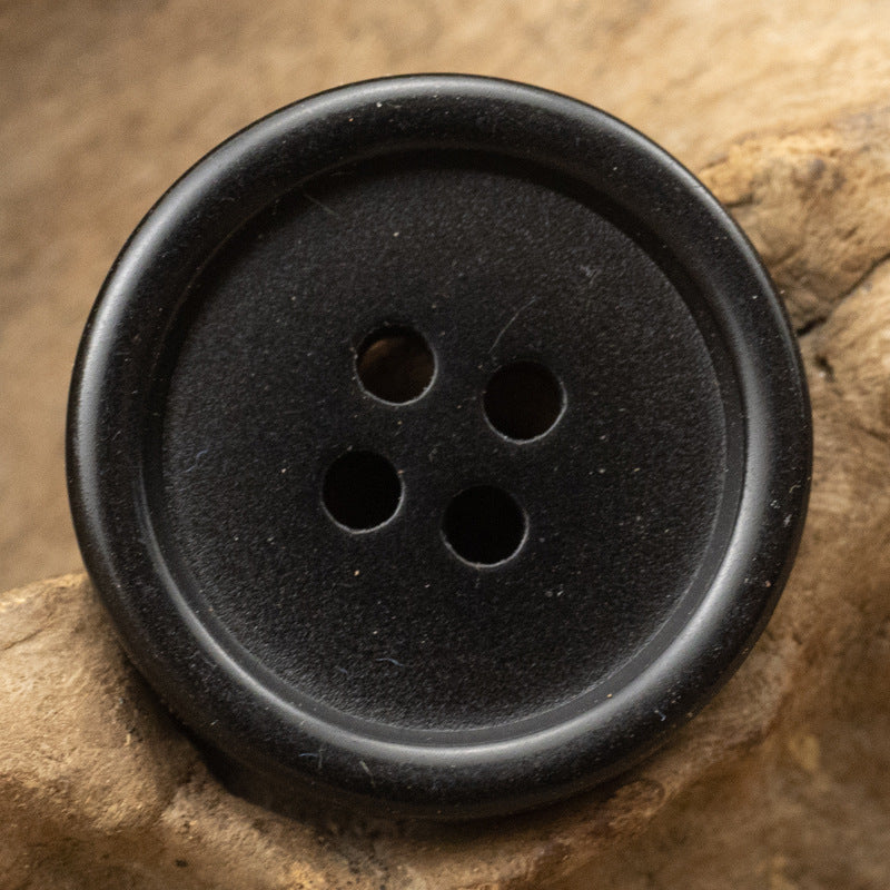 Gray Round Resin Buttons for Autumn-Winter Woolen Coats,20PCS Black