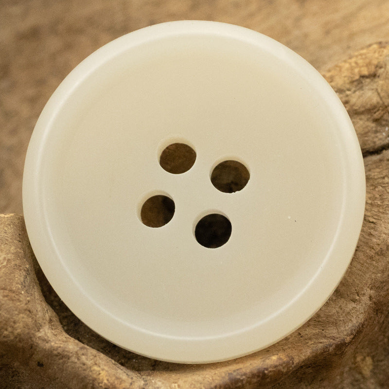 Pastel Color Resin Flat Buttons 20pcs White