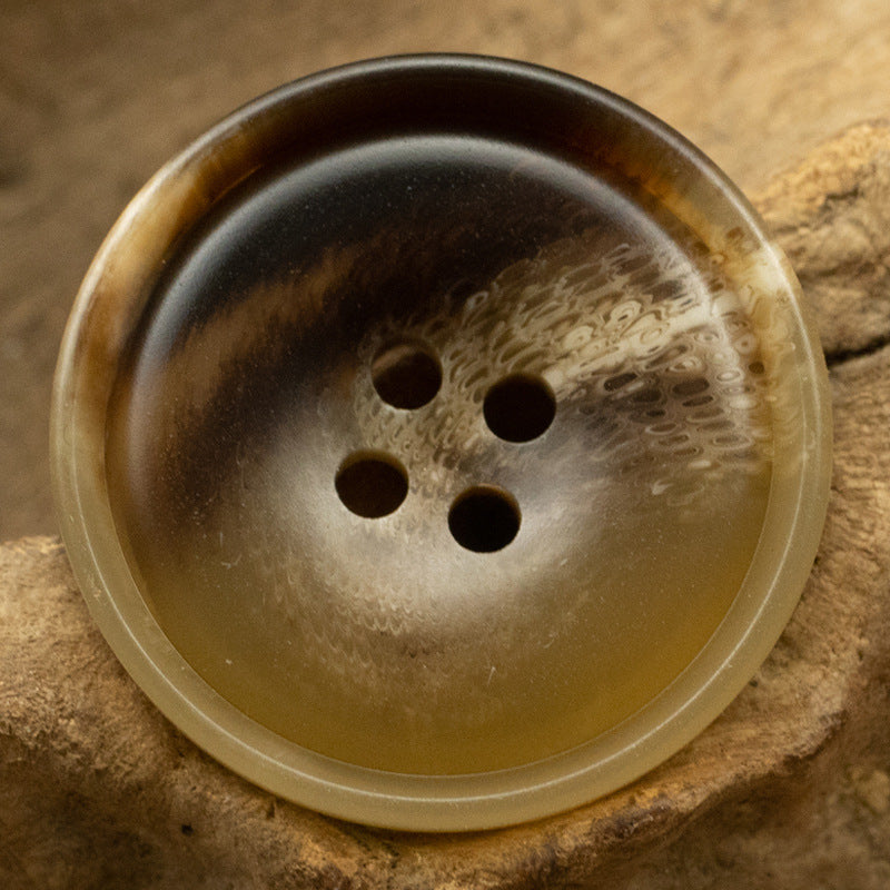 Round Resin Buttons Imitating Horn 20pcs Chocolate