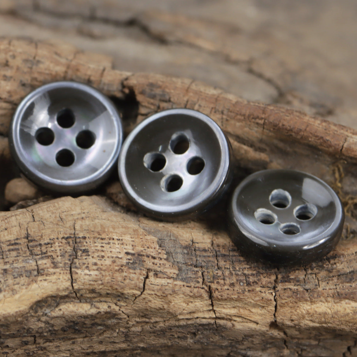 11.5mm Thickened Dark Blue Shell Buttons for Men's Luxury Silk Shirts 10pcs