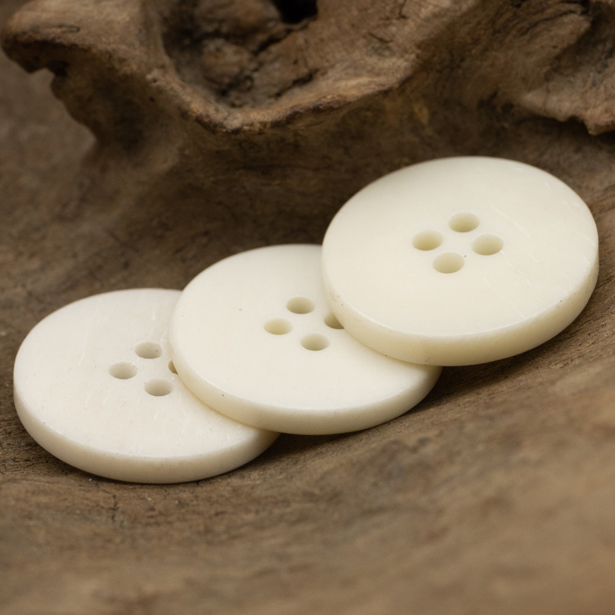 White Bovine Bone Buttons for Women's Linen Cotton Shirts 10pcs