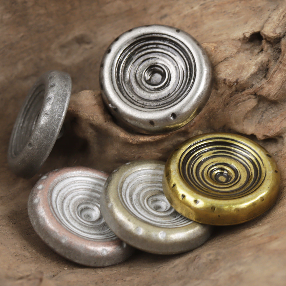 Antique Color Bowl-Shaped Shank Metal Buttons,10PCS