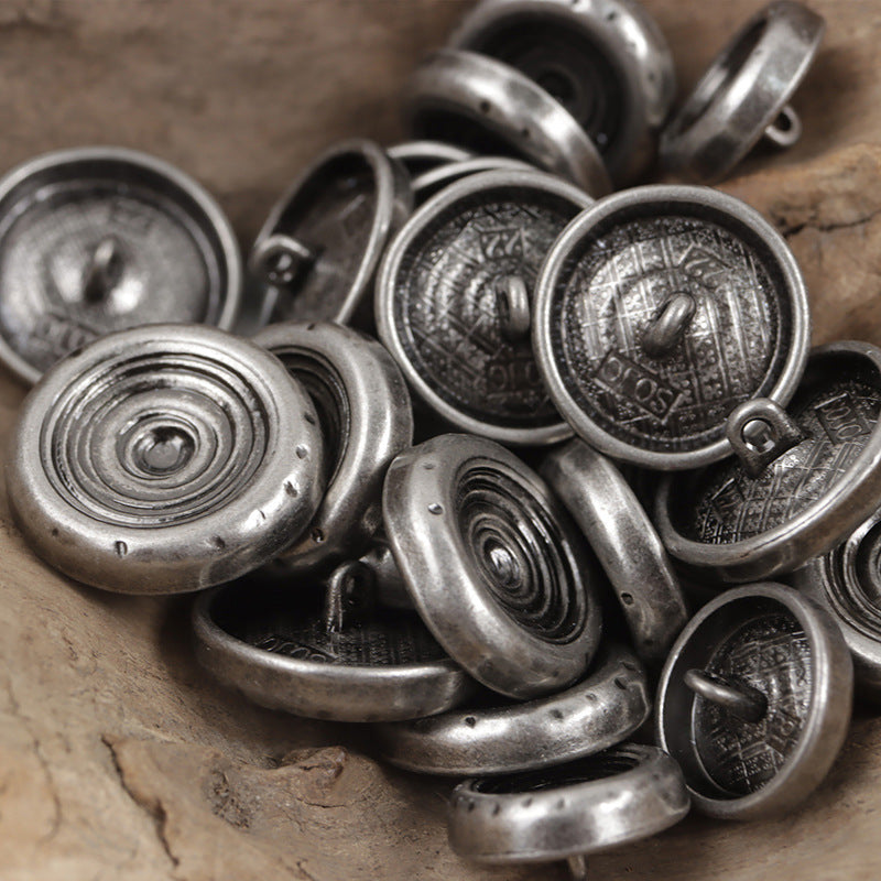 Antique Color Bowl-Shaped Shank Metal Buttons,10PCS Black Nickel