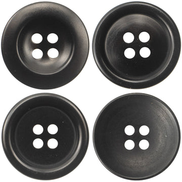 Round Black Tagut Nut Buttons for Men's Women's Casual Suit - 10pcs