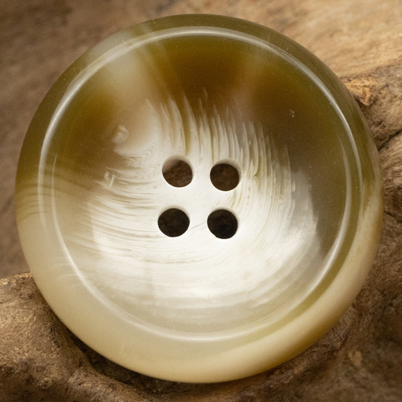 Round 4 Hole Bowl-Shaped Resin Buttons for Suits,20PCS Green