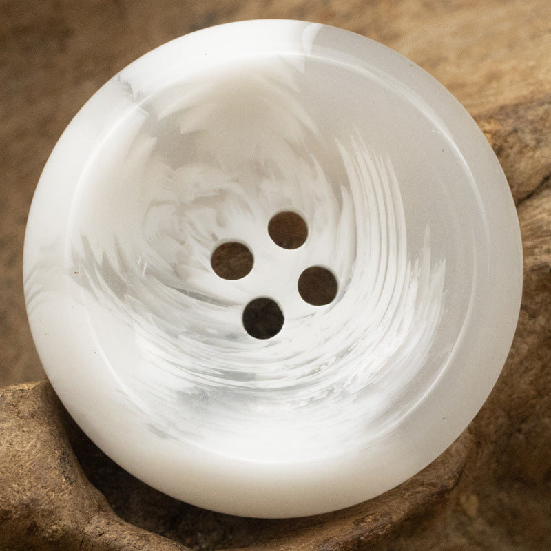 Round 4 Hole Bowl-Shaped Resin Buttons for Suits,20PCS White