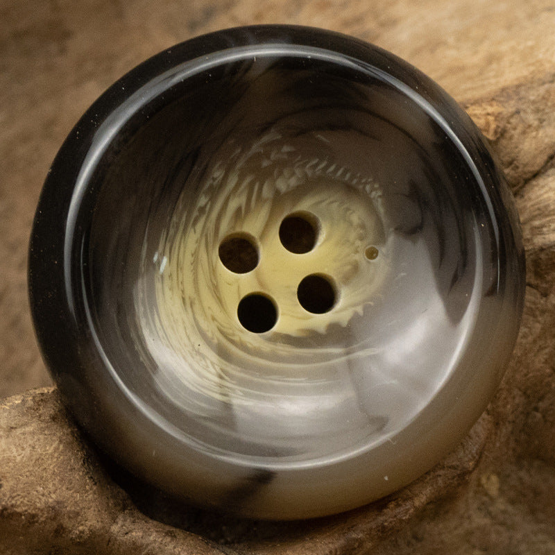 Round 4 Hole Bowl-Shaped Resin Buttons for Suits,20PCS Brown