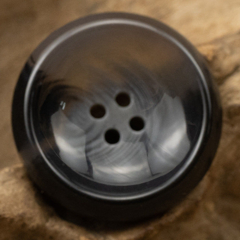 Round 4 Hole Bowl-Shaped Resin Buttons for Suits,20PCS Black