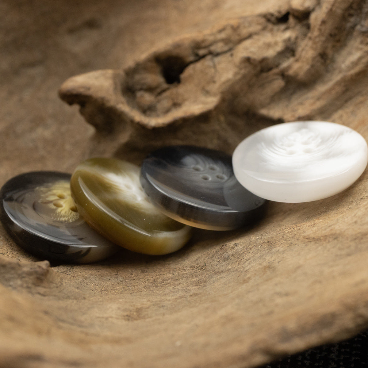 Round 4 Hole Bowl-Shaped Resin Buttons for Suits,20PCS