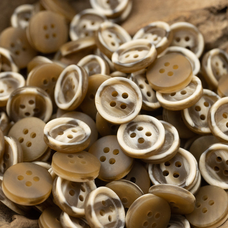 10/11.5mm Resin Buttons for Beach-Style Gray Shirts 40 Pack