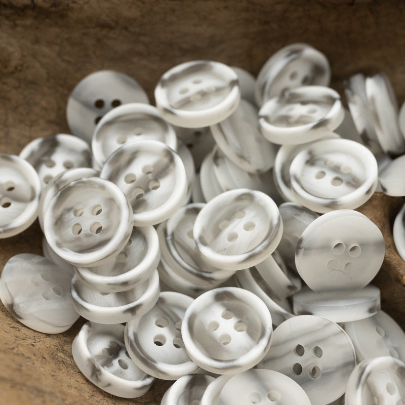 10/11.5mm Resin Buttons for Beach-Style Gray Shirts 40 Pack