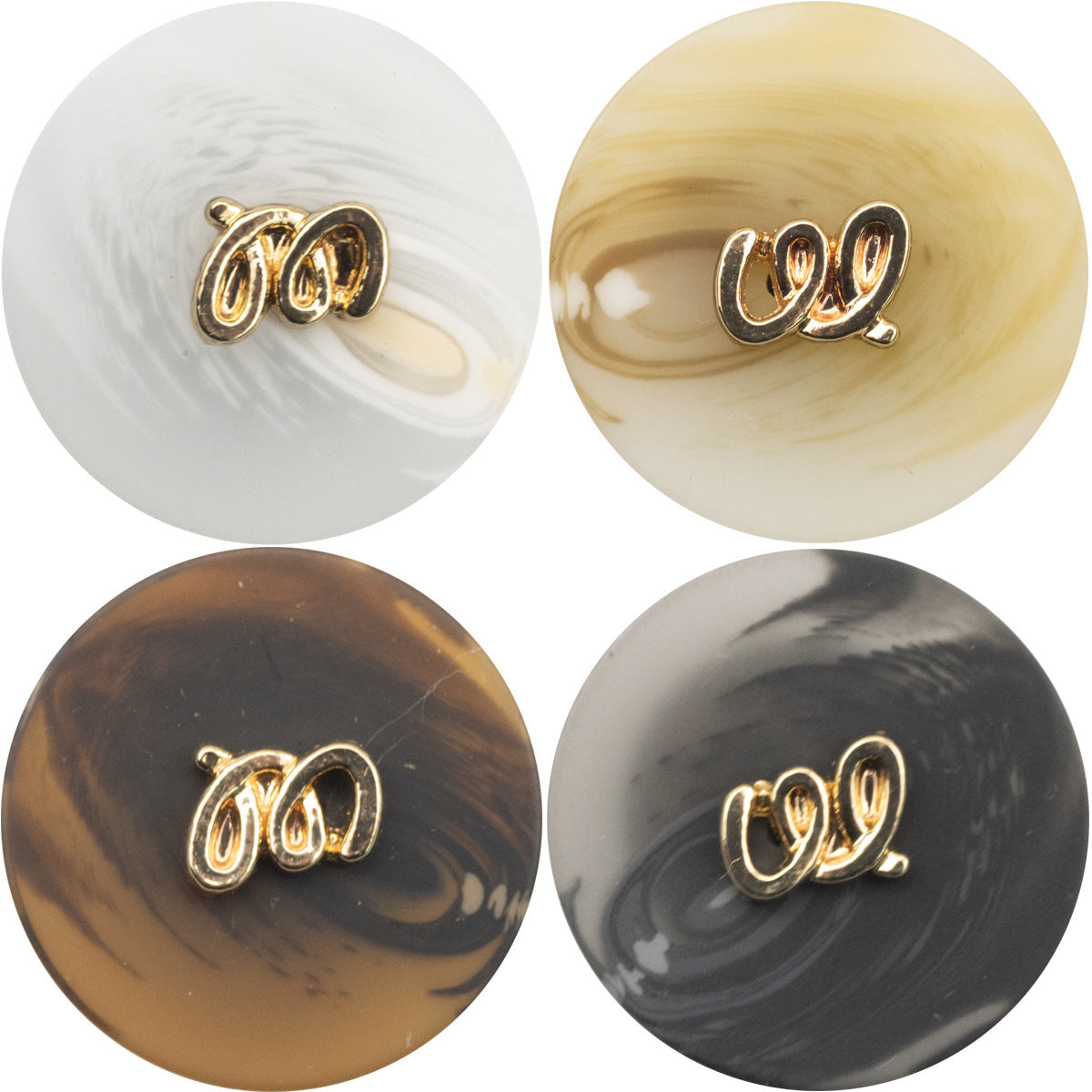 Modern Resin Buttons with Metal Shank for Women's Casual Blazers 10pcs