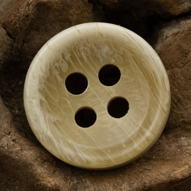10-11.5MM Dark Khaki Black Textured Resin Shirt Buttons 40 Pack