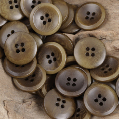 Vintage Natural Tagua Nut Buttons Round 10 Pack Dark Coffee