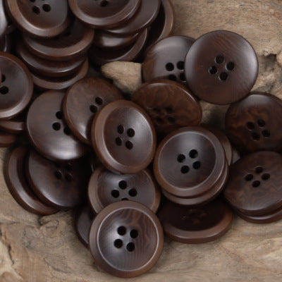 Vintage Natural Tagua Nut Buttons Round 10 Pack Wine
