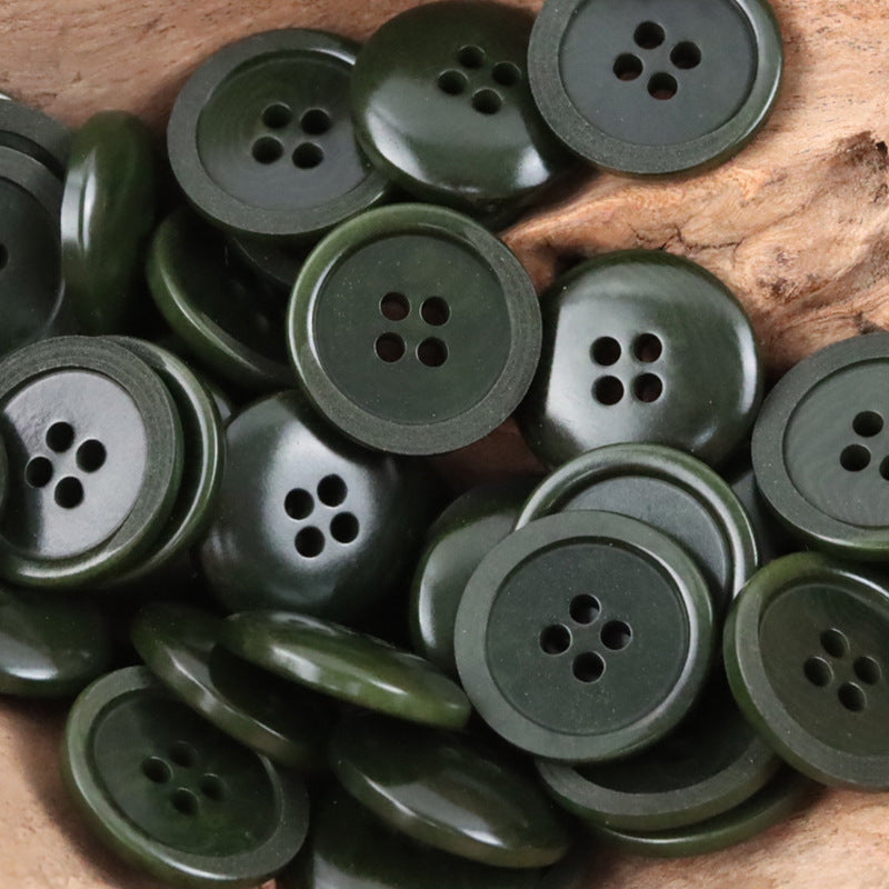 Green Natural Tagut Nut Buttons for Men's Formal Suits 10pcs Dark Green