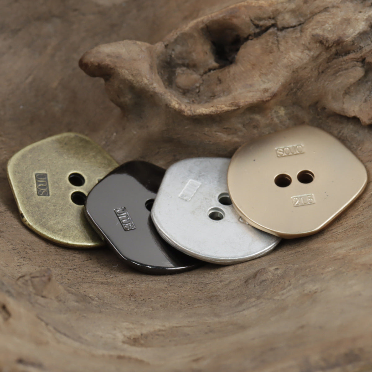Vintage Irregular Zinc Alloy Metal Buttons for Coats,10pcs
