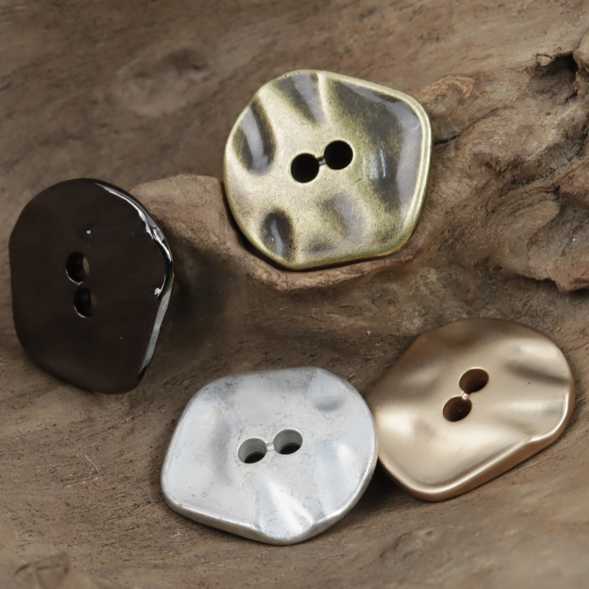 Vintage Irregular Zinc Alloy Metal Buttons for Coats,10pcs