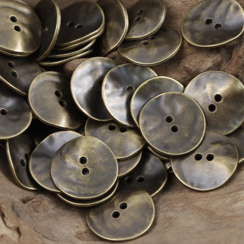 Retro Irregular Curved Matte Metal Buttons 10pcs Antique Bronze