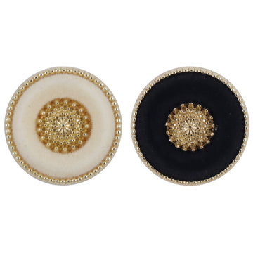 Round Snow Velvet White Gold Metal Buttons for Lady's Luxurious Coats 10pcs