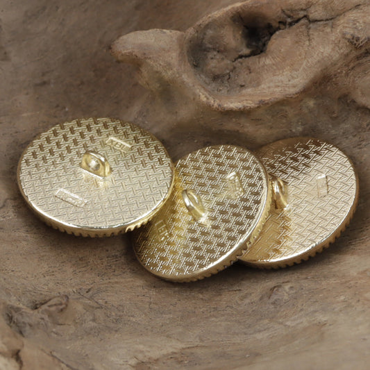 Round Snow Velvet White Gold Metal Buttons for Lady's Luxurious Coats 10pcs