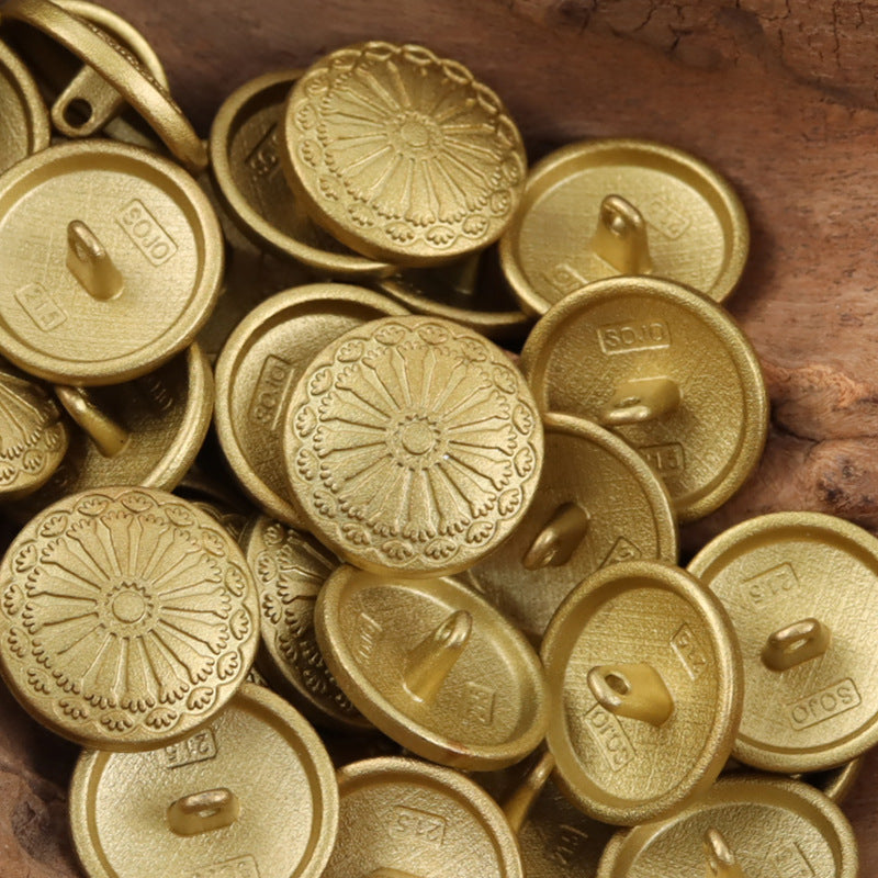 Lovely Sunflower School Style Metal Shank Buttons,10pcs Gold