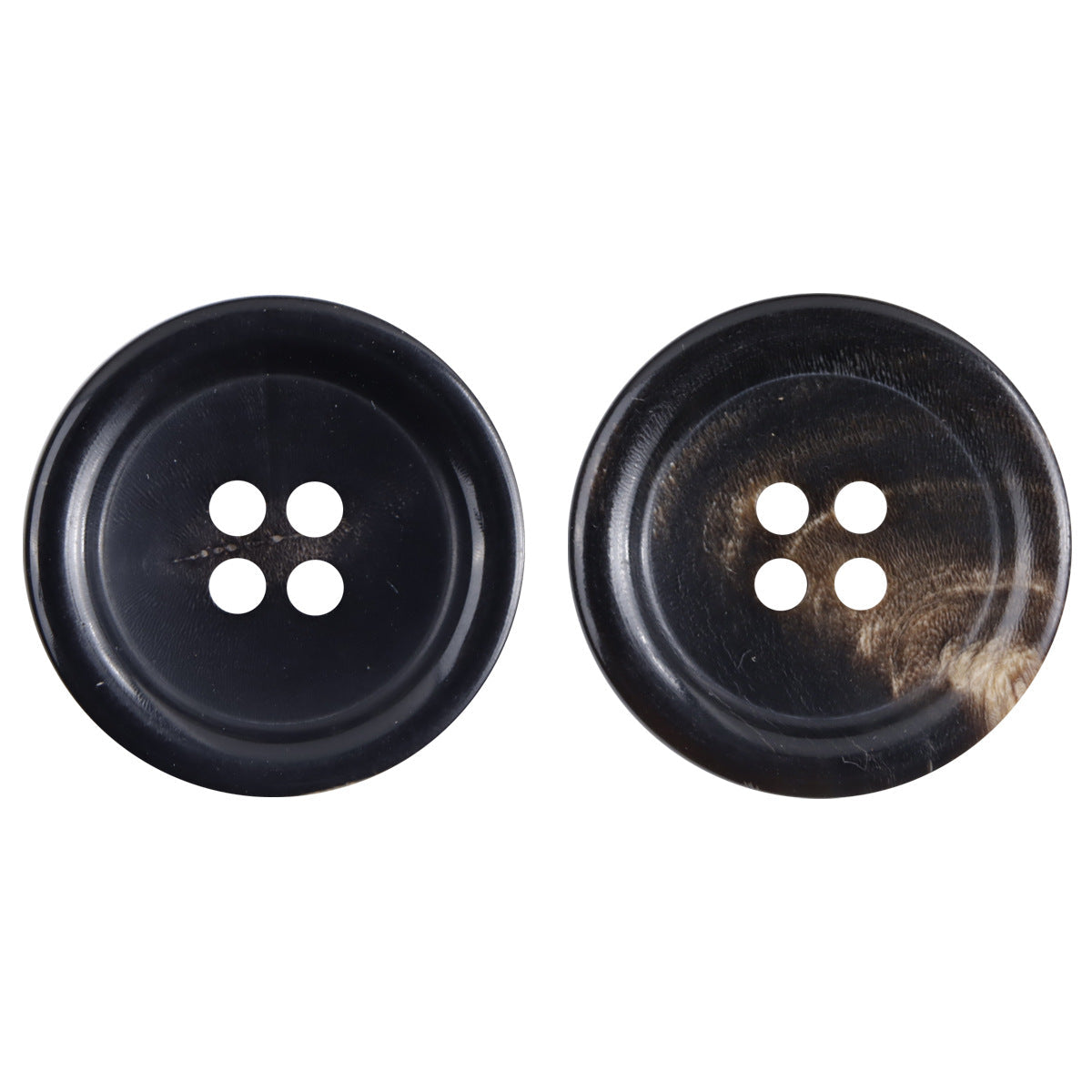 Natural Black Real Horn Buttons for Luxurious Winter Suits 10pcs