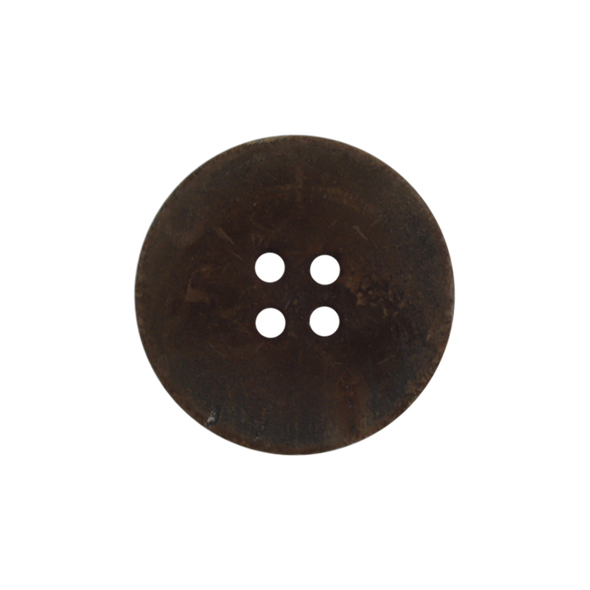 Vintage Burnt Yellowish Black Double-Sided Flat Real Horn Buttons 10pcs
